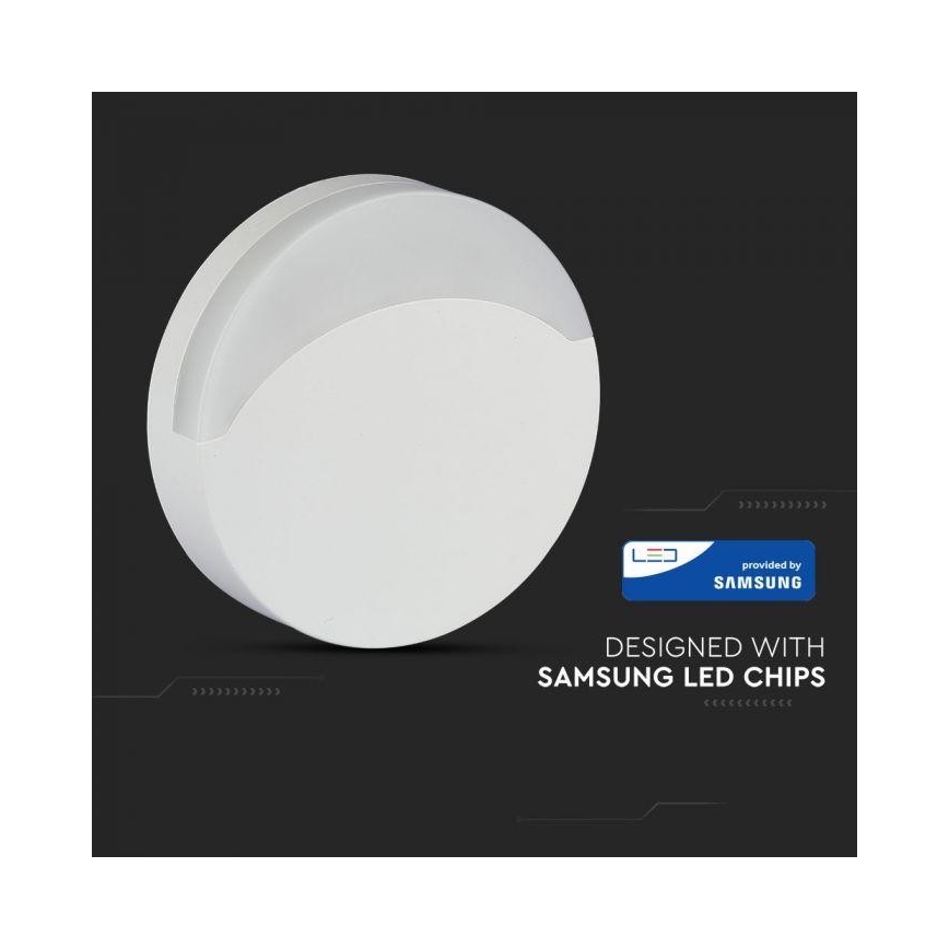 LED Noční světlo se senzorem SAMSUNG CHIP LED/0,5W/230V 65mm 4000K kulatý