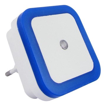 LED Noční světlo se senzorem soumraku LED/0,5W/230V modrá