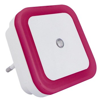 LED Noční světlo se senzorem soumraku LED/0,5W/230V růžová