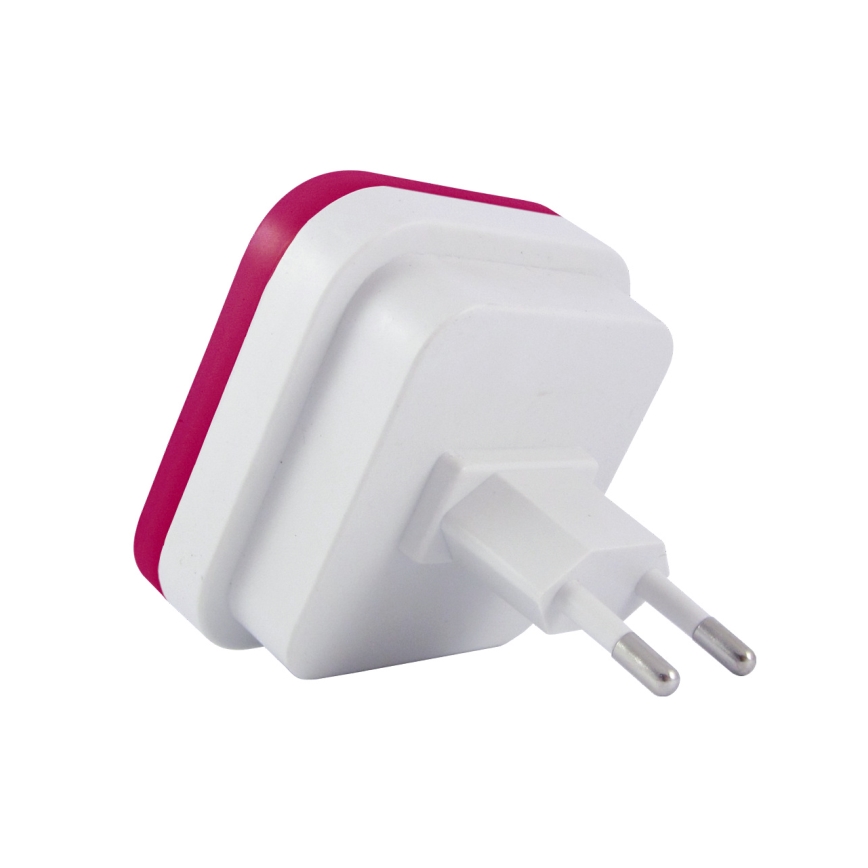 LED Noční světlo se senzorem soumraku LED/0,5W/230V růžová