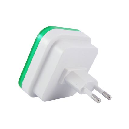 LED Noční světlo se senzorem soumraku LED/0,5W/230V zelená