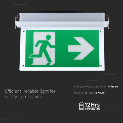 LED Nouzové svítidlo EMERGENCY EXIT SAMSUNG CHIP LED/2W/230V 6000K