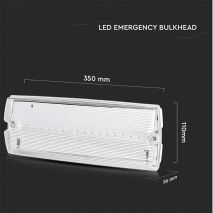 LED Nouzové svítidlo s pravidelným testem funkčnosti EMERGENCY EXIT LED/3W/230V 6400K IP65