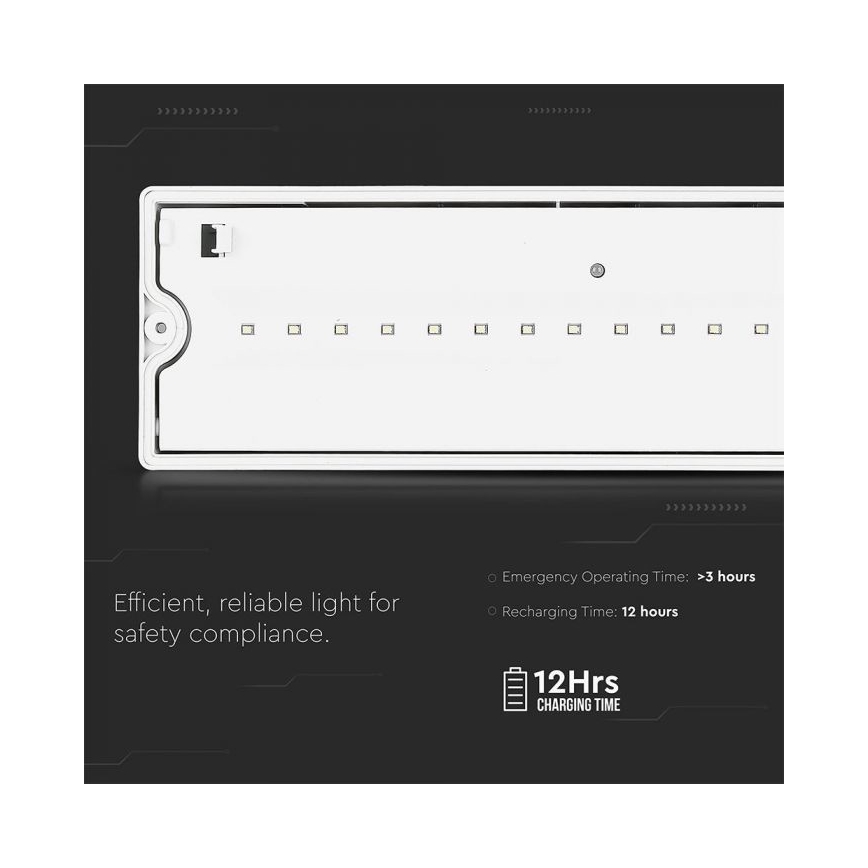 LED Nouzové svítidlo EMERGENCY EXIT LED/3W/230V IP65 6000K 1200mAh