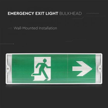 LED Nouzové svítidlo EMERGENCY EXIT LED/3W/230V IP65 6000K 1200mAh