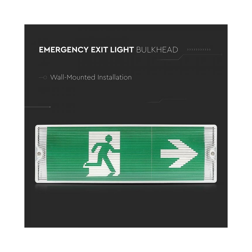 LED Nouzové svítidlo EMERGENCY EXIT LED/3W/230V IP65 6000K 1200mAh