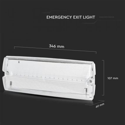 LED Nouzové svítidlo EMERGENCY EXIT LED/3W/230V IP65 6000K 1200mAh