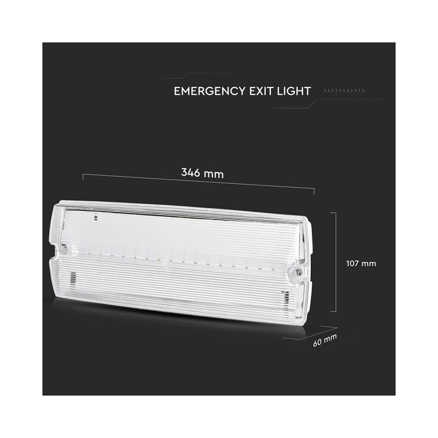 LED Nouzové svítidlo EMERGENCY EXIT LED/3W/230V IP65 6000K 1200mAh