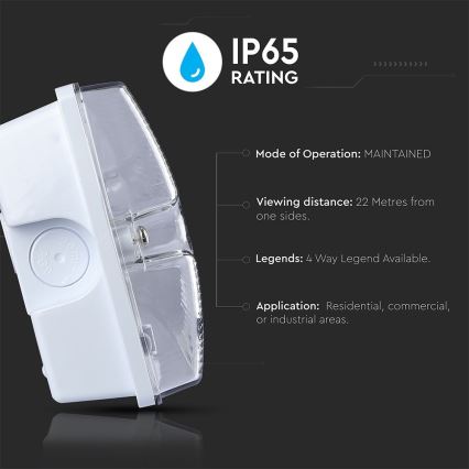 LED Nouzové svítidlo EMERGENCY EXIT SAMSUNG CHIP LED/4W/230V 6000K IP65