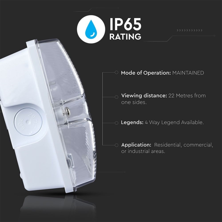LED Nouzové svítidlo EMERGENCY EXIT SAMSUNG CHIP LED/4W/230V 6000K IP65