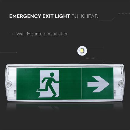 LED Nouzové svítidlo EMERGENCY EXIT SAMSUNG CHIP LED/4W/230V 6000K IP65