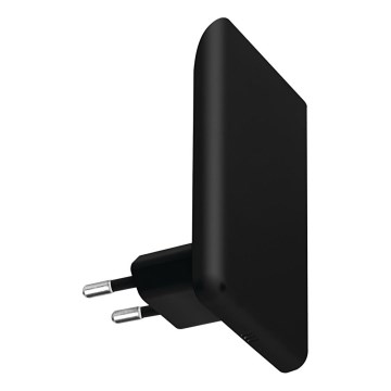 LED Orientační svítidlo se soumrakovým senzorem do zásuvky ORISA LED/0,28W/230V černá