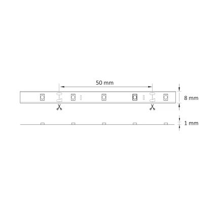LED Pásek 5m LED/10W/12V IP20 4500K