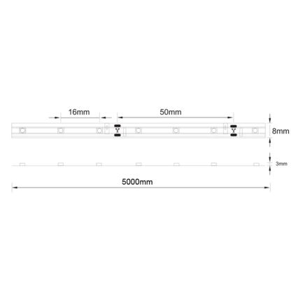 LED pásek koupelnový 5m LED/16W/12V IP44 IP44 zelená