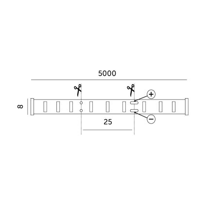 LED Pásek LED/50W/12V 5 m 3000K