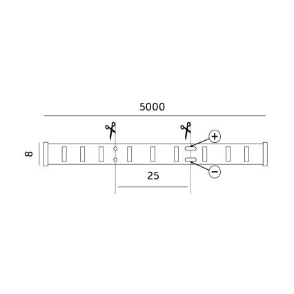 LED Pásek LED/50W/12V 5 m 3000K IP65