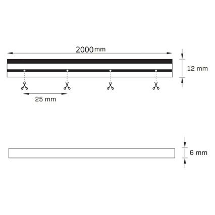 LED Pásek NEON 2 m LED/17W/12V 4000K IP65