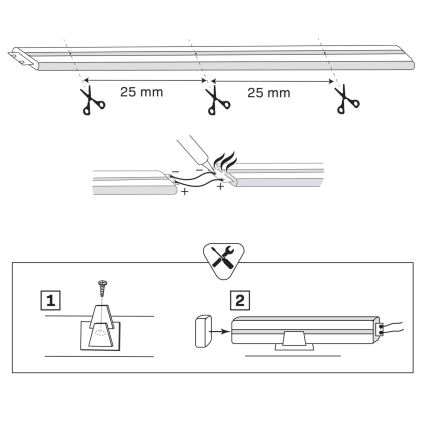 LED Pásek NEON 2 m LED/17W/12V 4000K IP65