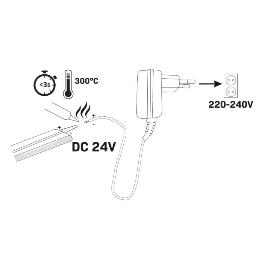LED Pásek NEON 5m LED/48W/24V 4000K IP65