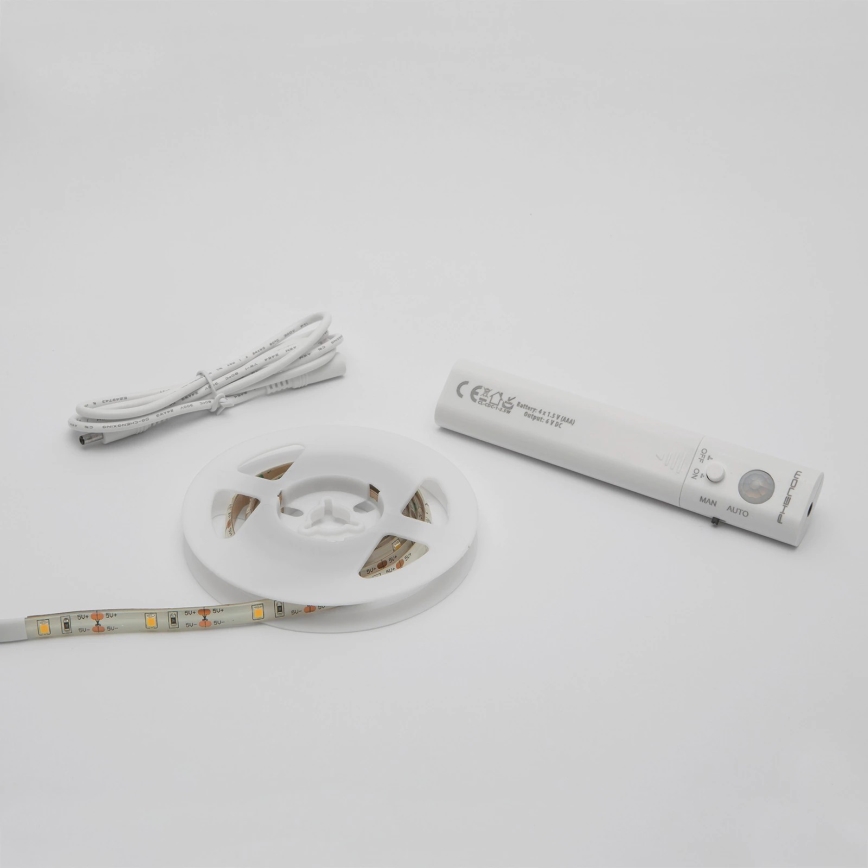 LED Pásek s pohybovým senzorem 1m LED/2,4W/6V 4xAAA 3000K