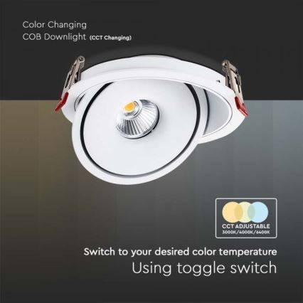 LED Podhledové bodové svítidlo LED/20W/230V 3000/4000/6400K pr. 16,5 cm bílá