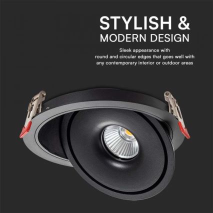 LED Podhledové bodové svítidlo LED/20W/230V 3000/4000/6400K pr. 16,5 cm černá