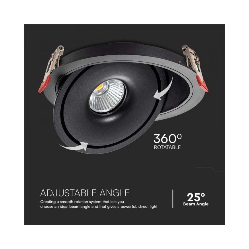 LED Podhledové bodové svítidlo LED/20W/230V 3000/4000/6400K pr. 16,5 cm černá