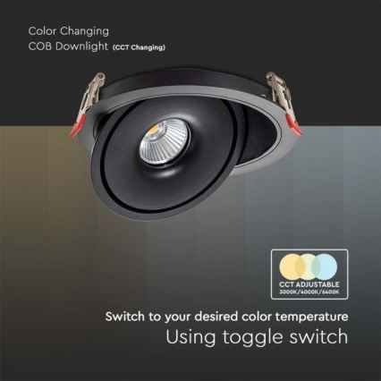 LED Podhledové bodové svítidlo LED/20W/230V 3000/4000/6400K pr. 16,5 cm černá