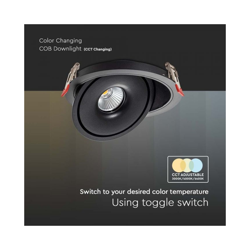 LED Podhledové bodové svítidlo LED/20W/230V 3000/4000/6400K pr. 16,5 cm černá
