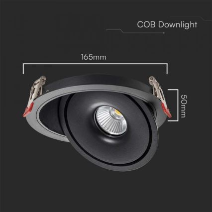 LED Podhledové bodové svítidlo LED/20W/230V 3000/4000/6400K pr. 16,5 cm černá