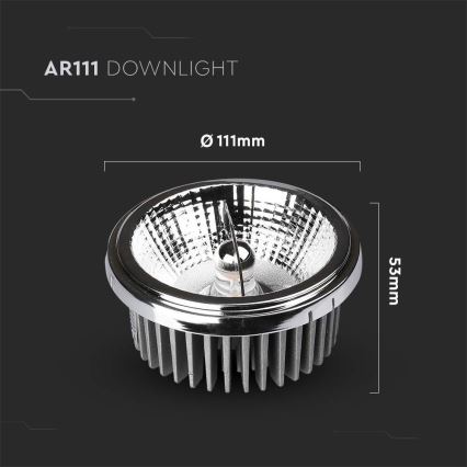 LED Podhledové bodové svítidlo LED/20W/230V 6400K 40°/20° pr. 11 cm lesklý chrom