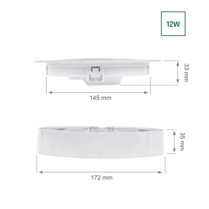 LED Podhledové svítidlo ALGINE 2v1 LED/12W/230V 3000K