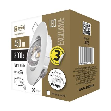 LED Podhledové svítidlo EXCLUSIVE LED/5W/230V 3000 K bílá