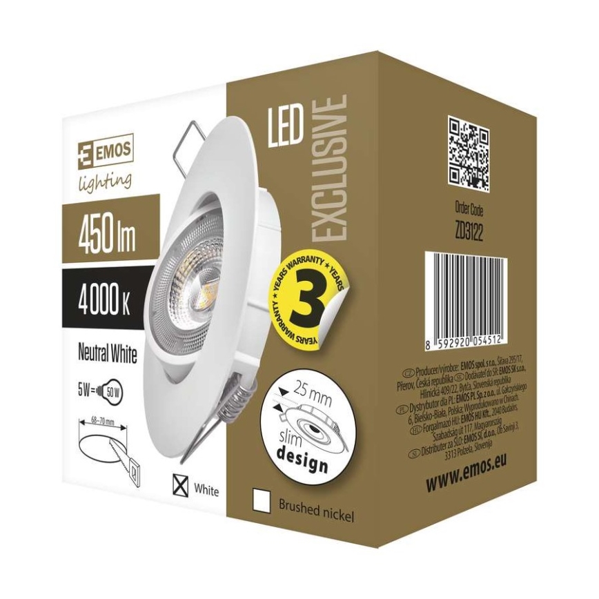 LED Bodové svítidlo Exclusive LED/5W/230V 4000 K