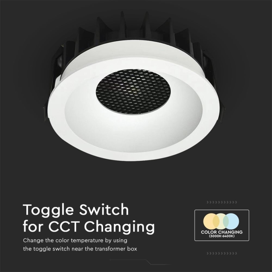 LED Podhledové svítidlo LED/12W/230V 3000/4000/6400K ø 8,6 cm bílá