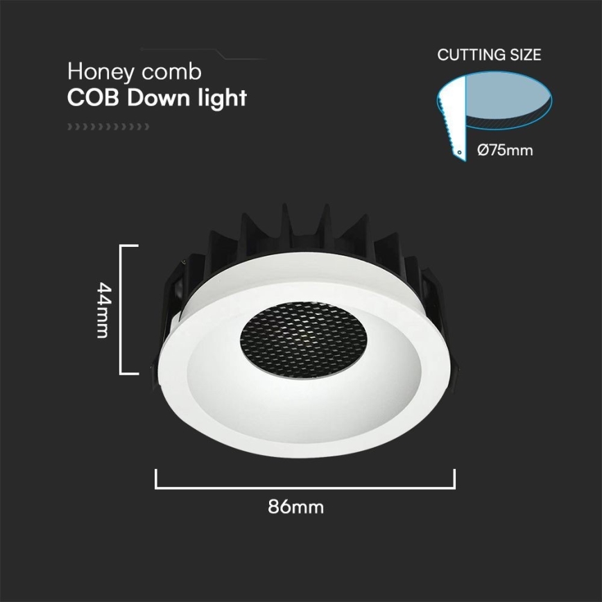 LED Podhledové svítidlo LED/12W/230V 3000/4000/6400K ø 8,6 cm bílá