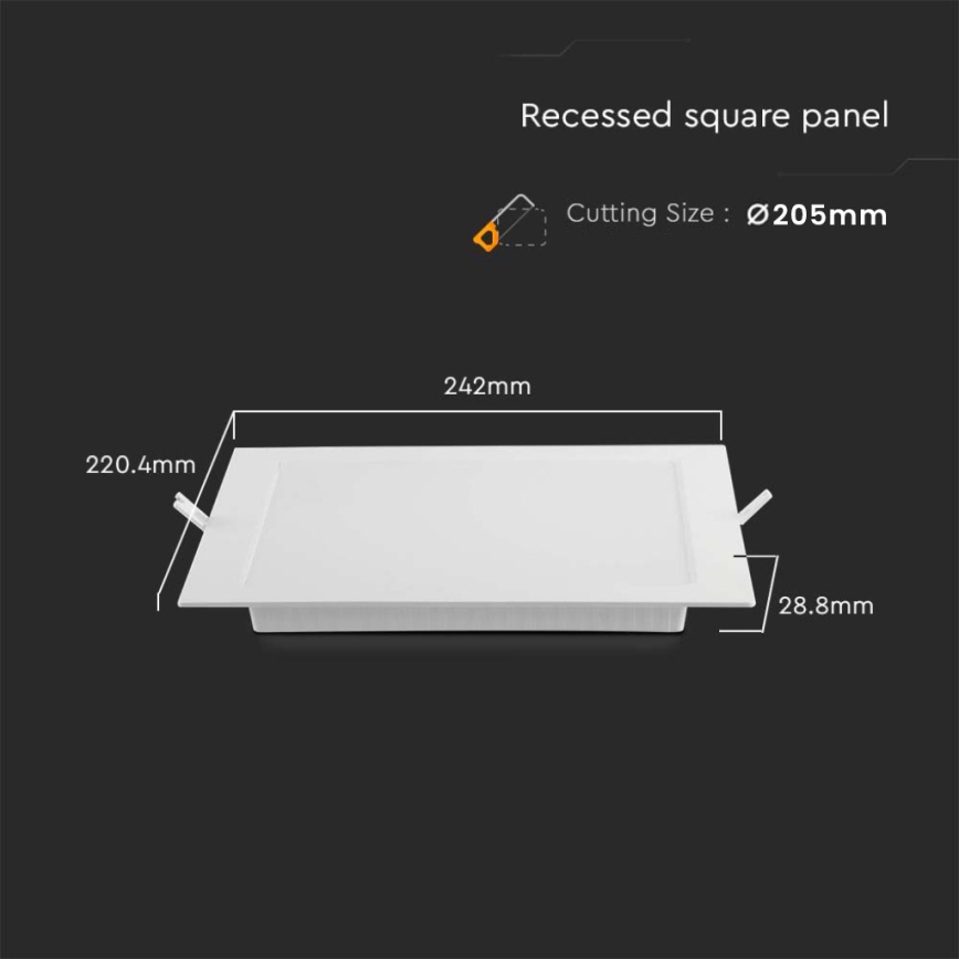 LED Podhledové svítidlo LED/18W/230V 22x22 cm 3000K bílá