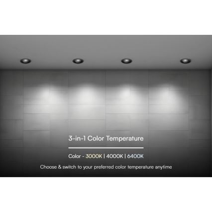 LED Podhledové svítidlo LED/18W/230V 3000/4000/6400K pr. 10,6 cm černá