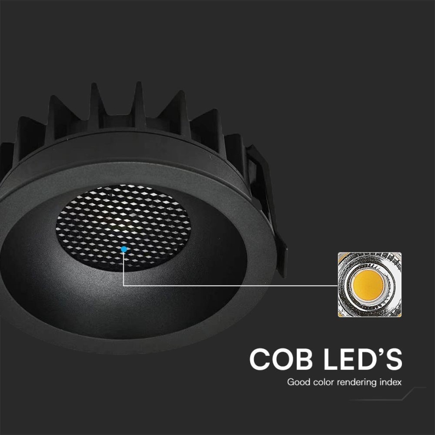 LED Podhledové svítidlo LED/18W/230V 3000/4000/6400K pr. 10,6 cm černá