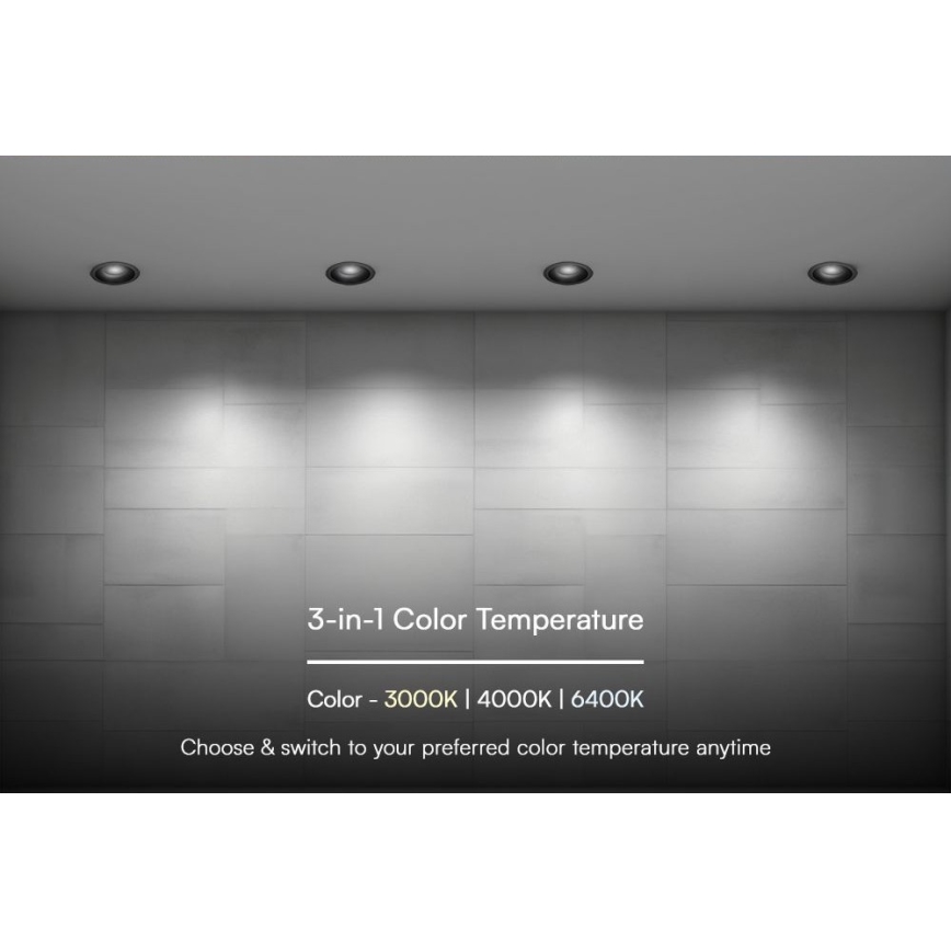 LED Podhledové svítidlo LED/18W/230V 3000/4000/6400K ø 10,6 cm černá