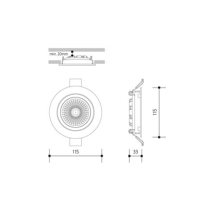 LED Podhledové svítidlo LED/18W/230V 3000K pr. 11,5 cm černá