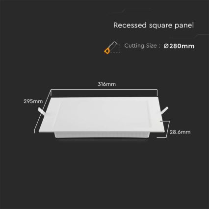 LED Podhledové svítidlo LED/24W/230V 29,5x29,5 cm 3000K bílá