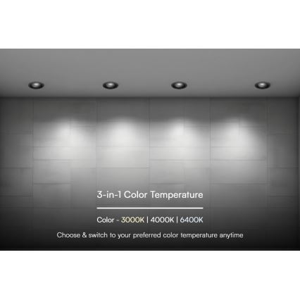 LED Podhledové svítidlo LED/24W/230V 3000/4000/6400K pr. 13,5 cm černá