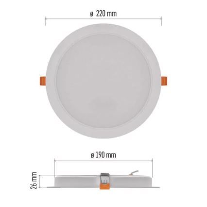 LED Podhledové svítidlo LED/24W/230V pr. 22 cm bílá