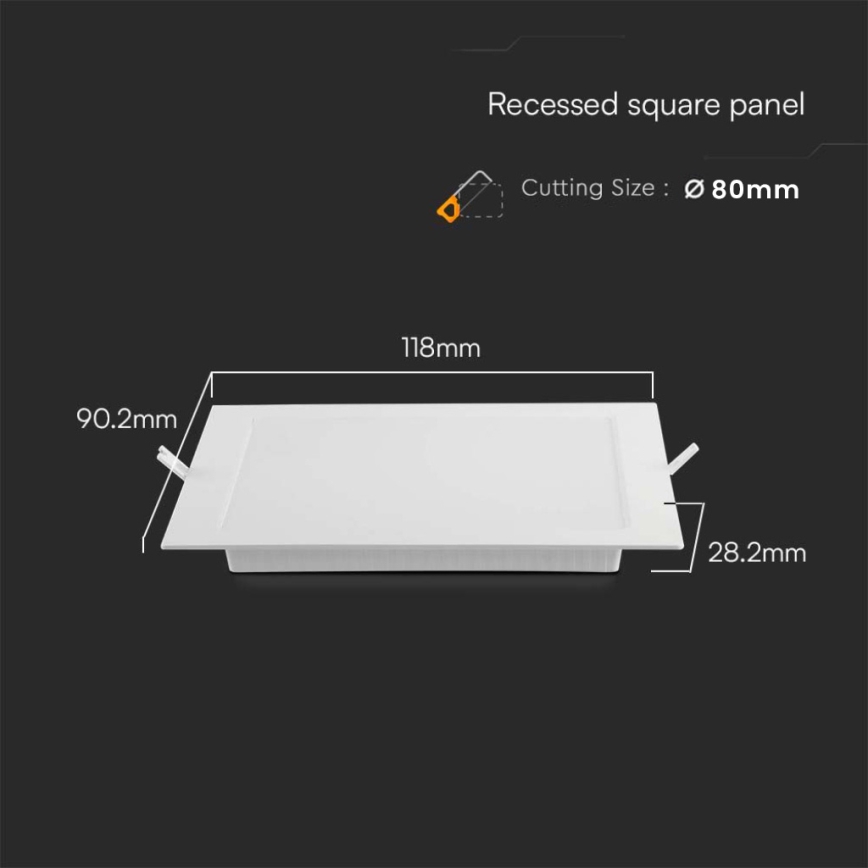 LED Podhledové svítidlo LED/3W/230V 9x9 cm 3000K bílá