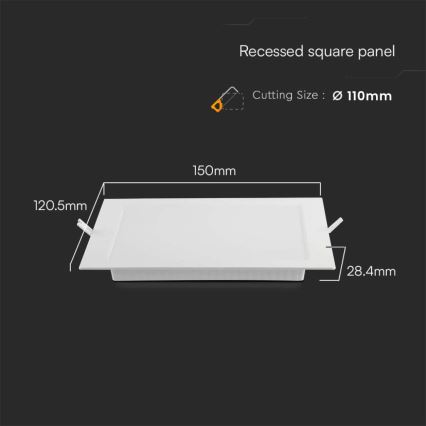 LED Podhledové svítidlo LED/6W/230V 12x12 cm 6500K bílá