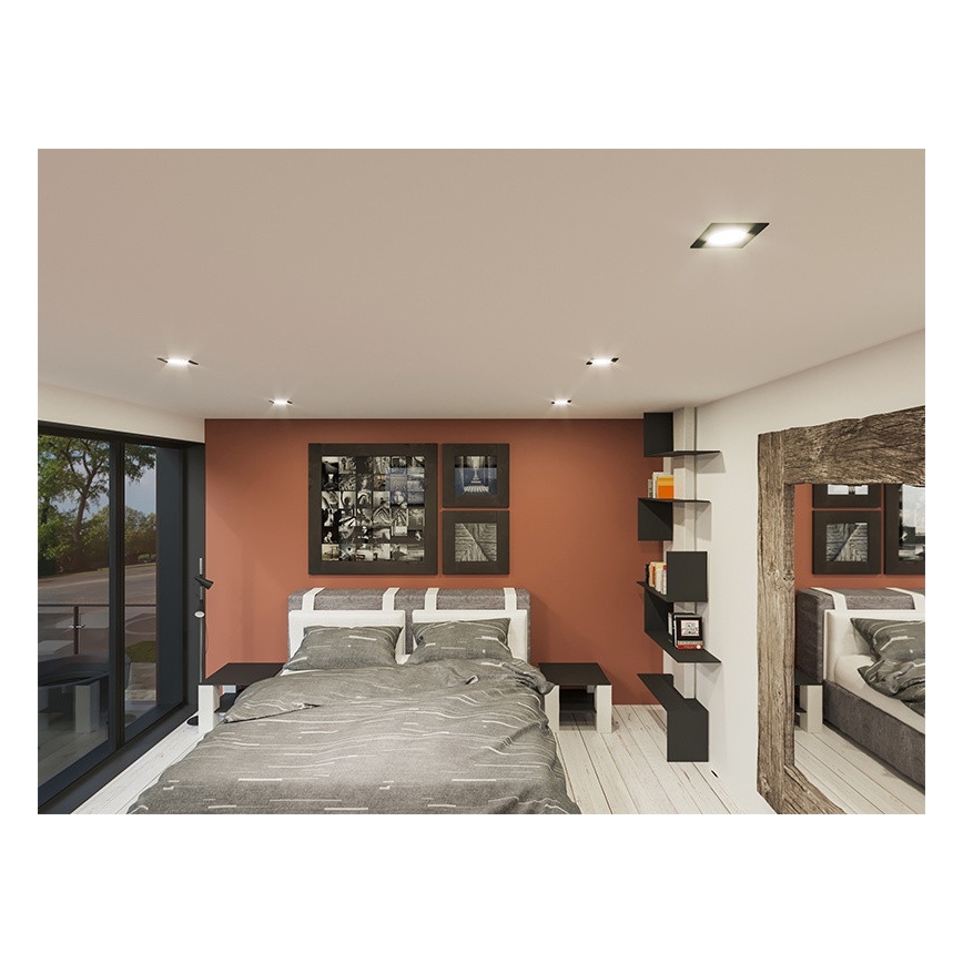 LED Podhledové svítidlo LED/6W/230V 4000K 8,5x8,5 cm černá