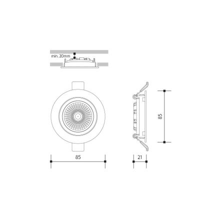 LED Podhledové svítidlo LED/6W/230V 4000K pr. 8,5 cm černá