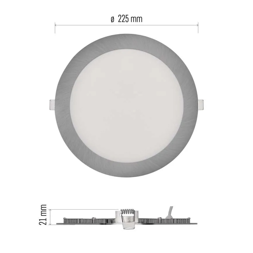 LED Podhledové svítidlo NEXXO LED/18W/230V 3000/3500/4000K stříbrná pr. 22,5 cm