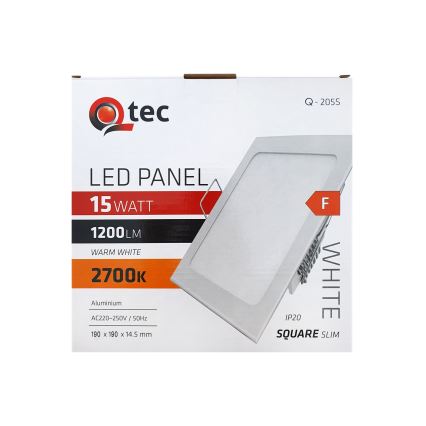 LED Podhledové svítidlo QTEC LED/15W/230V 2700K 19x19 cm